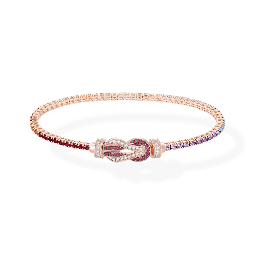 FRED Chance Infinie Medium Pink Gold Diamonds and Rubies Paved