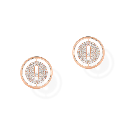 Lucky Move Stud Earrings Paved