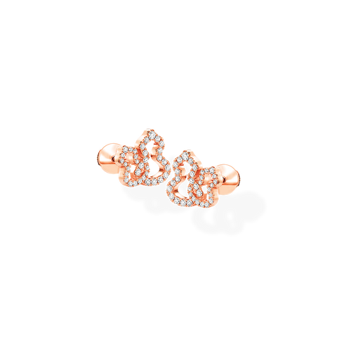 Wulu Earrings in Pink Gold with Diamonds
