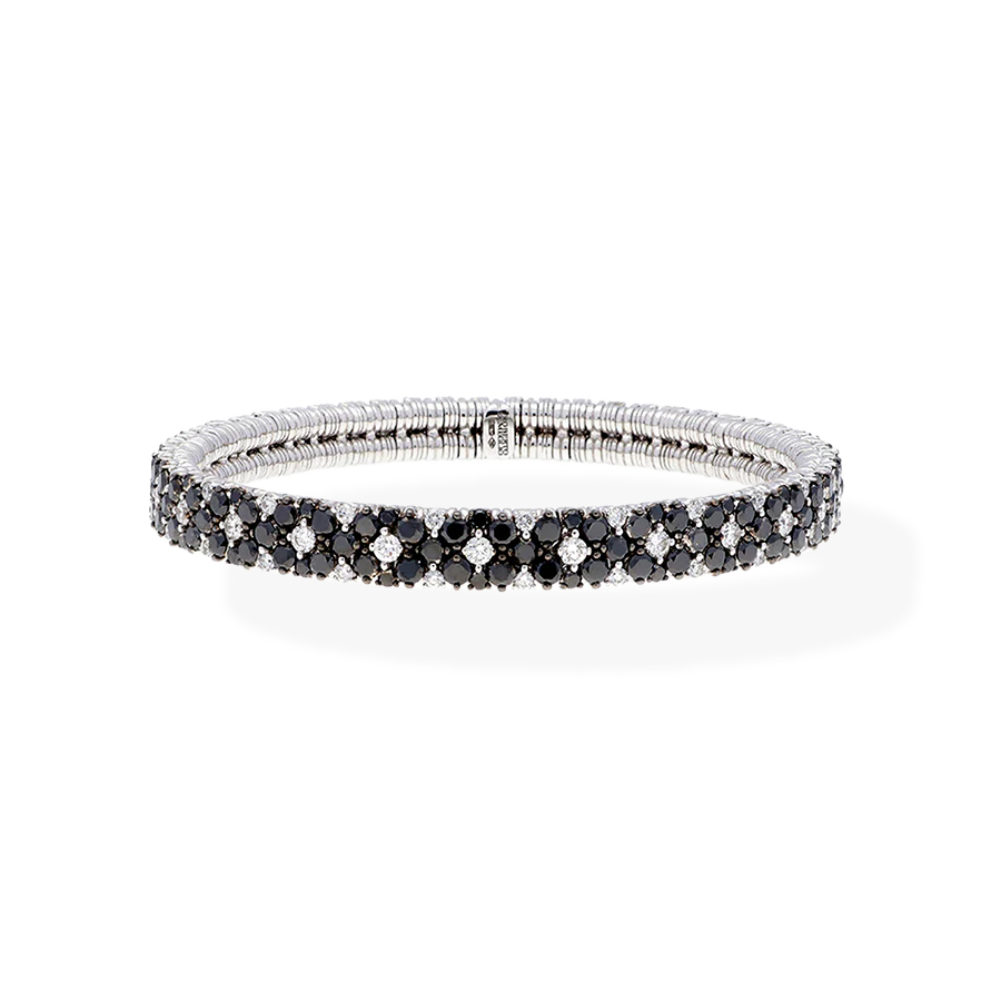 Cashmere Tennis Bracelet White Gold Black and White Diamond