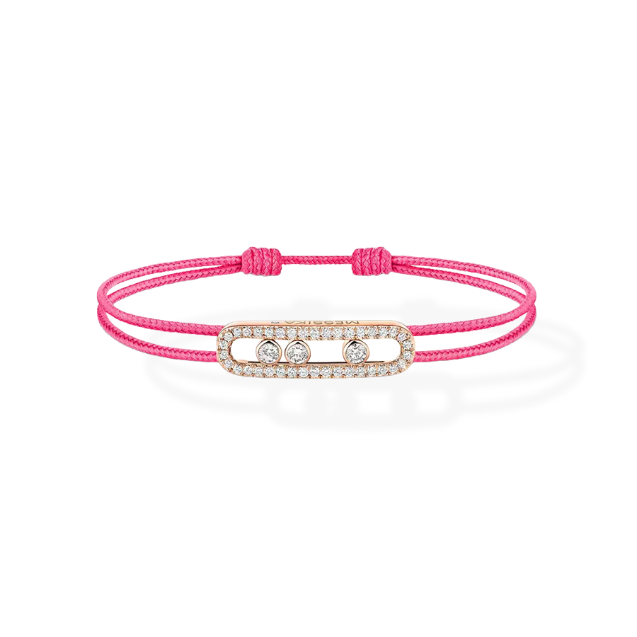 Messika Care(s) Pink Cord Pavé Bracelet