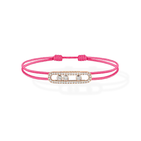 Messika Care(s) Pink Cord Pavé Bracelet