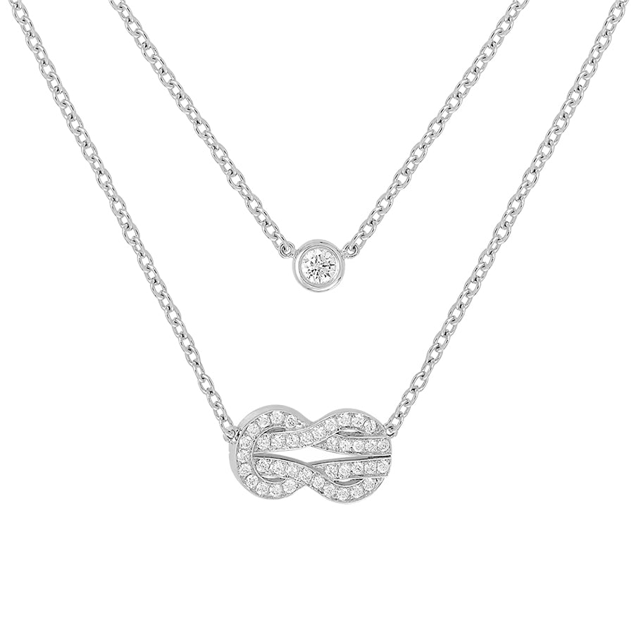 Chance Infinie Necklace Double Chain White Gold