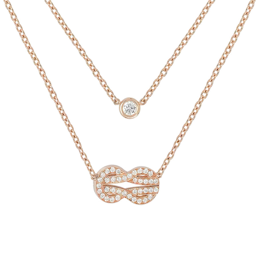 Chance Infinie Necklace Double Chain Pink Gold