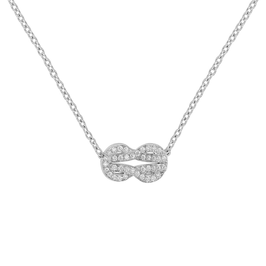 Chance Infinie Necklace White Gold Diamond Paved
