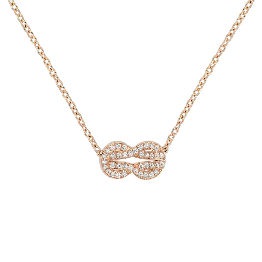 Chance Infinie Necklace Pink Gold Diamond Paved