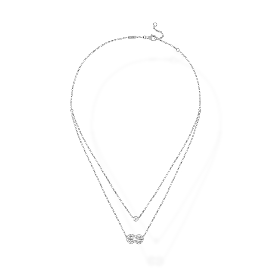 Chance Infinie Necklace Double Chain White Gold