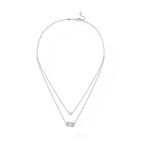 Chance Infinie Necklace Double Chain White Gold