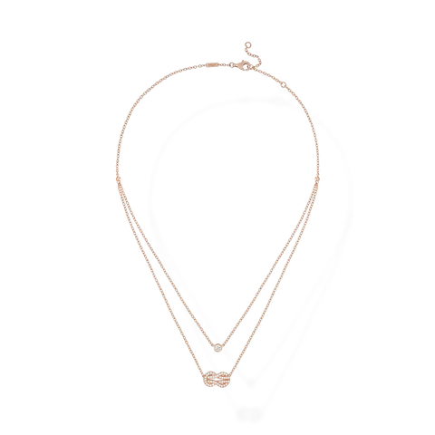 Chance Infinie Necklace Double Chain Pink Gold