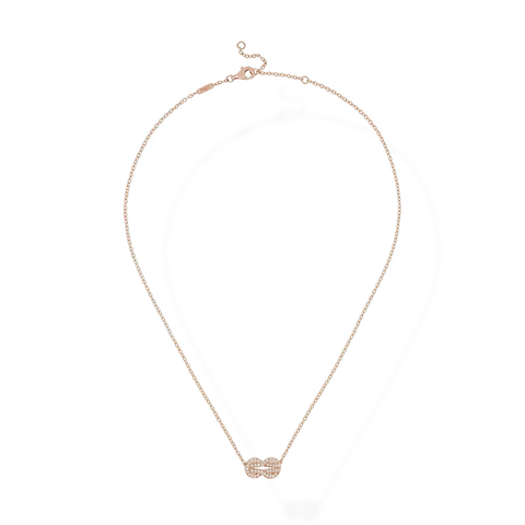 Chance Infinie Necklace Pink Gold Diamond Paved