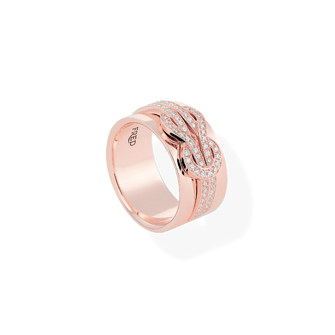Chance Infinie Ribbon Ring Pink Gold Diamonds