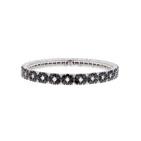 Cashmere Tennis Bracelet White Gold Black and White Diamond