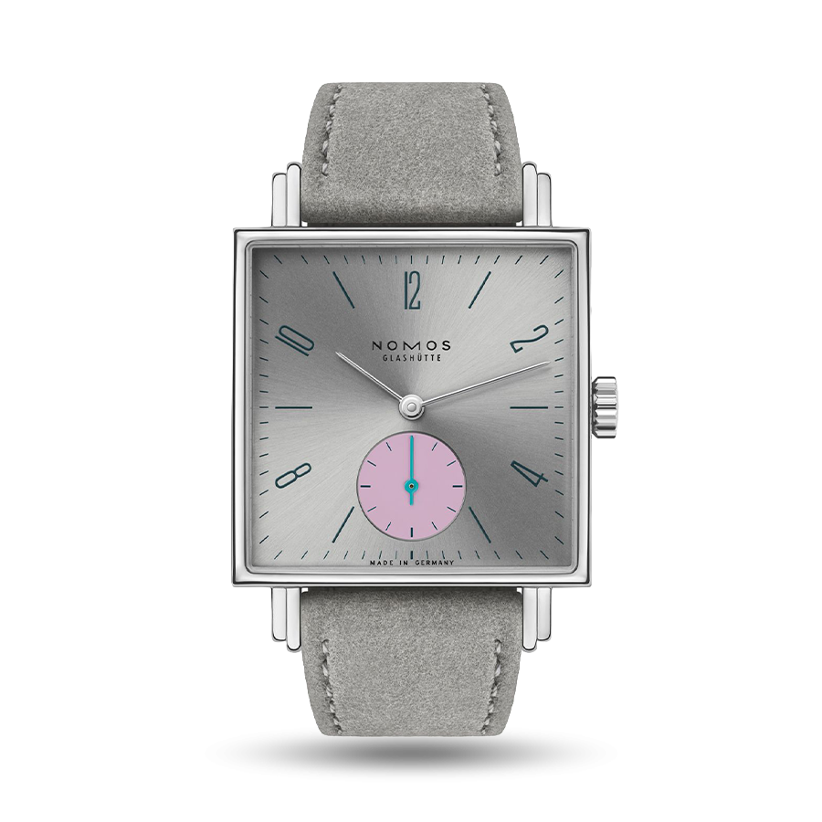 NOMOS TETRA MANUAL WIND WATCH 29.5X29.5MM SILVER AND ROSE DIAL SS STRAP