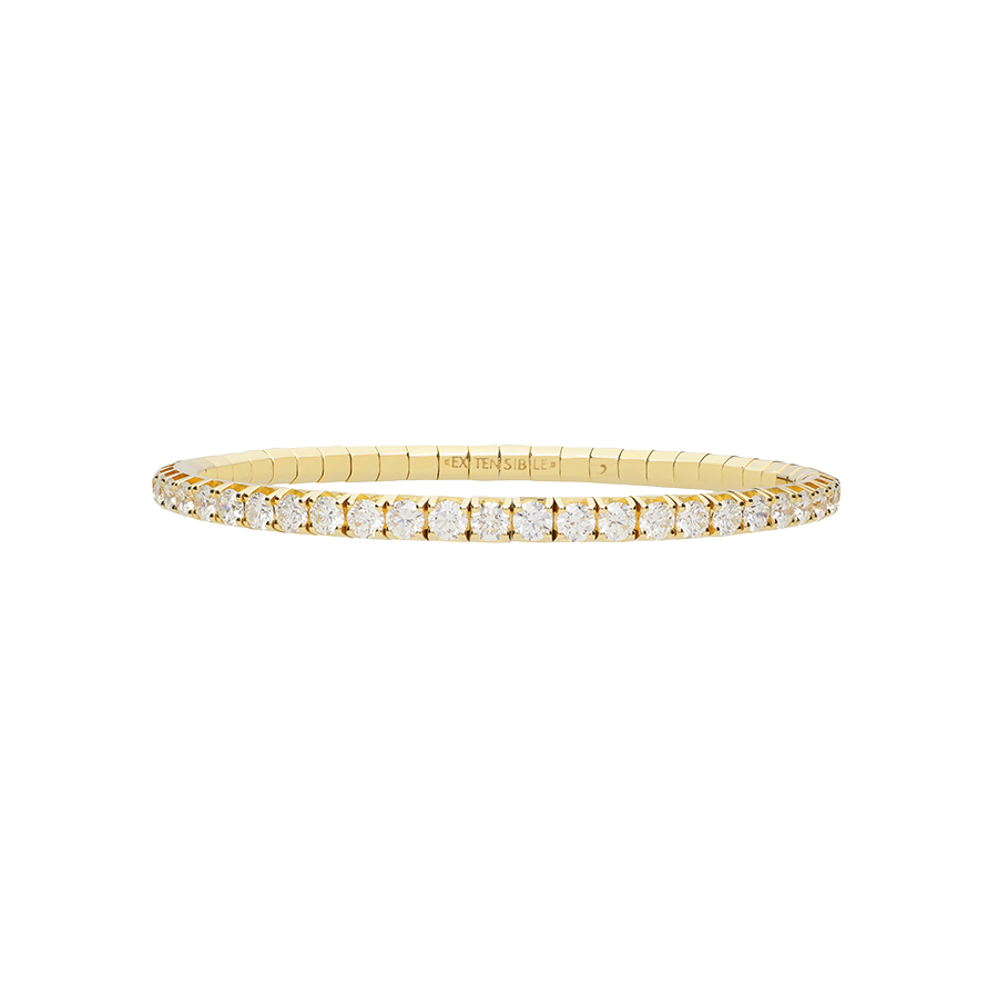 Extensible Tennis Bracelet Yellow Gold White Diamond 6th Size