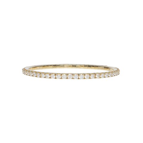 Extensible Tennis Bracelet Yellow Gold White Diamond 5th Size