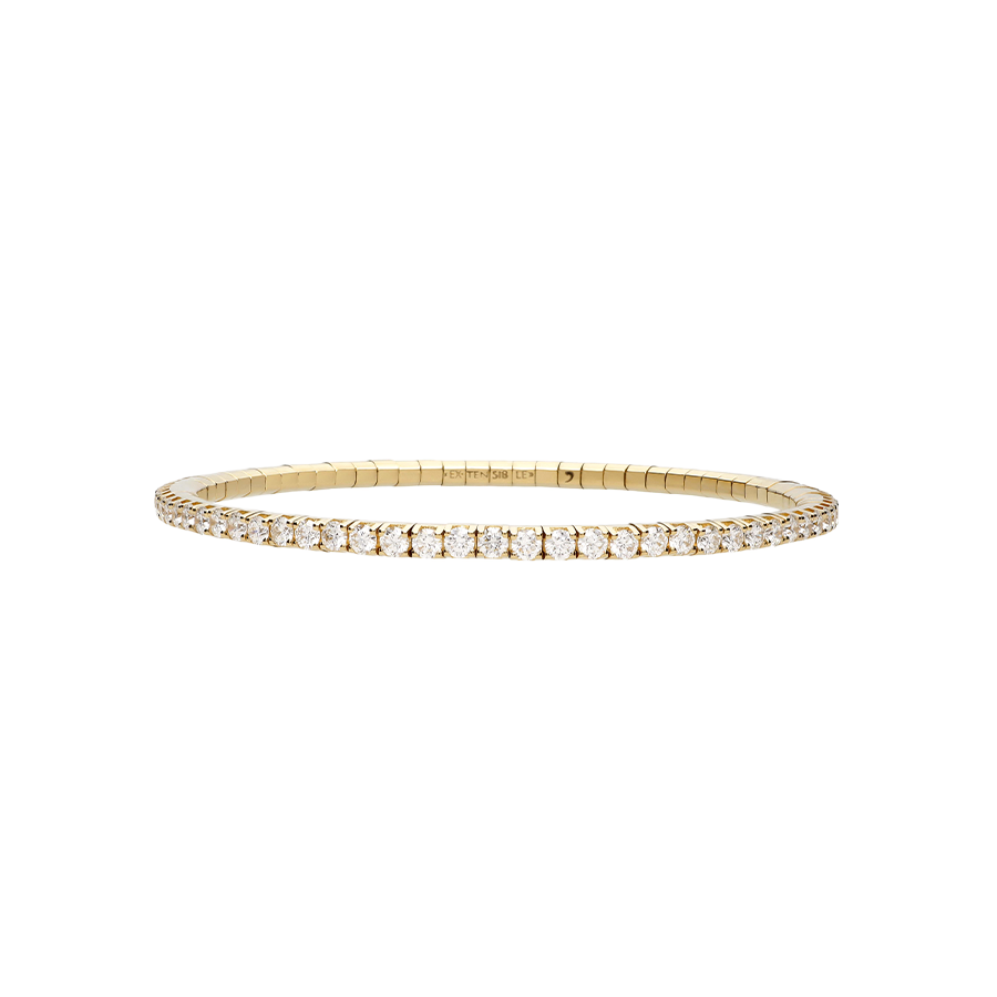 Extensible Tennis Bracelet Yellow Gold White Diamond 3rd Size