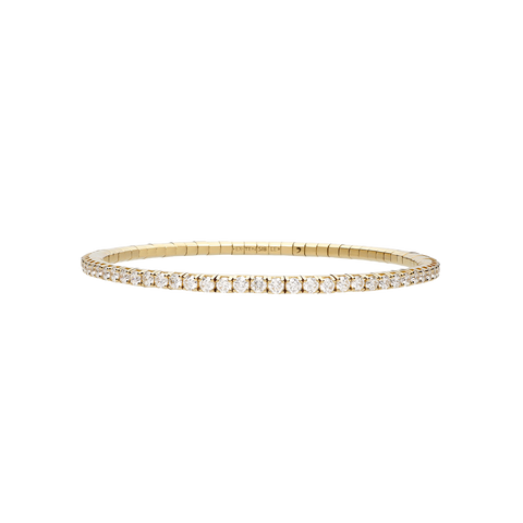 Extensible Tennis Bracelet Yellow Gold White Diamond 3rd Size