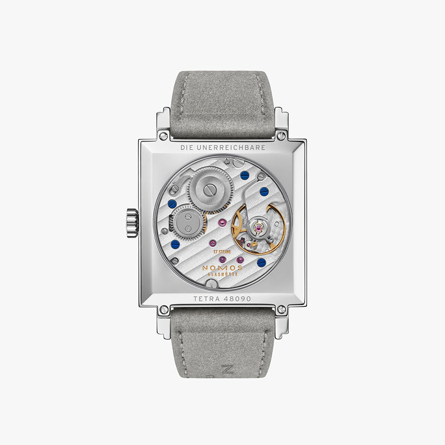 NOMOS TETRA MANUAL WIND WATCH 29.5X29.5MM SILVER AND ROSE DIAL SS STRAP
