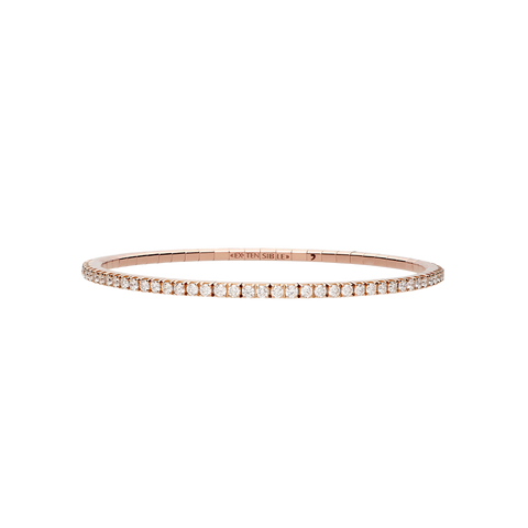 Extensible Tennis Bracelet Pink Gold White Diamond 2nd Size