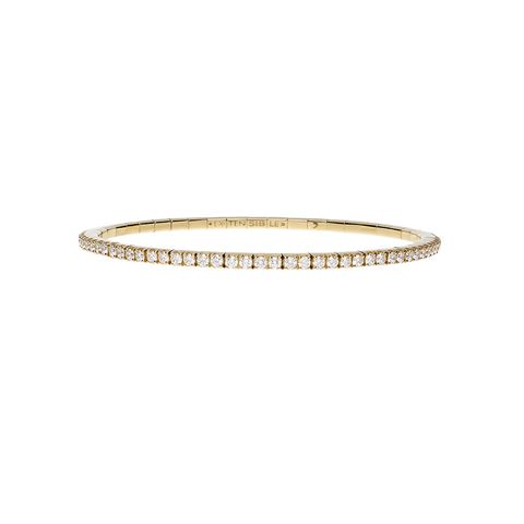 Extensible Tennis Bracelet Yellow Gold White Diamond 2nd Size