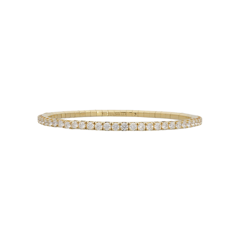 Extensible Tennis Bracelet Yellow Gold White Diamond 4th Size