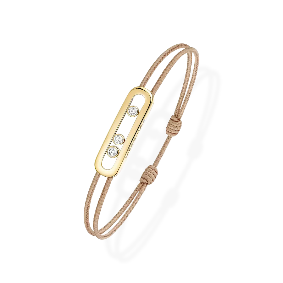 Messika Cares Yellow Gold Beige Cord Bracelet