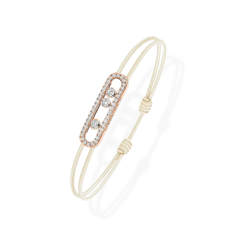 Messika Cares Paved Cord Bracelet Cream Diamond Paved