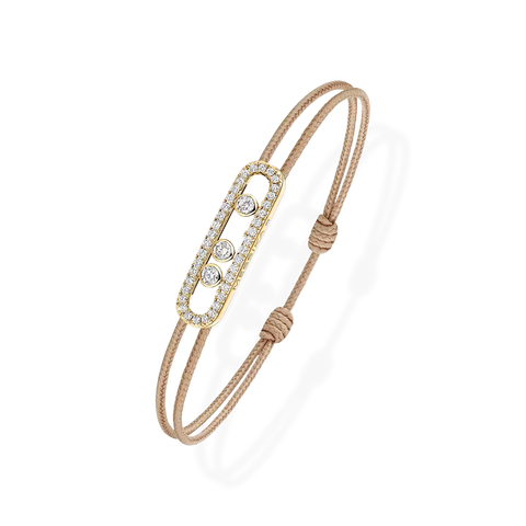 Messika Cares Paved Cord Bracelet Beige Diamond Paved