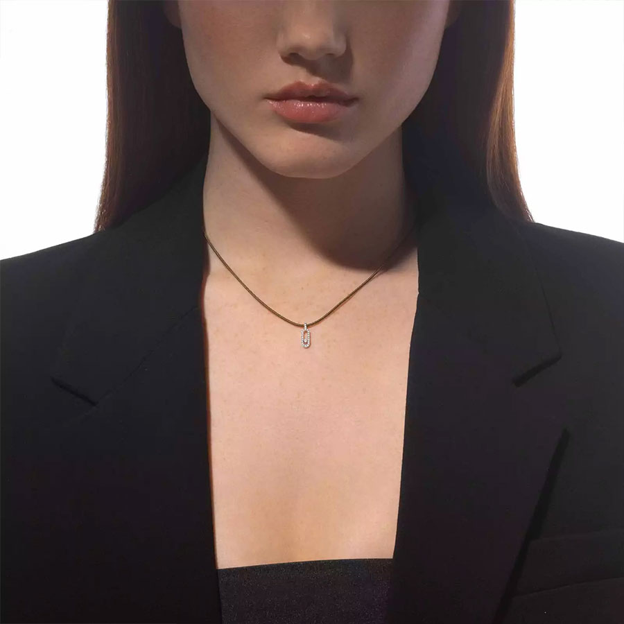 Messika Cares Paved Cord Necklace Khaki