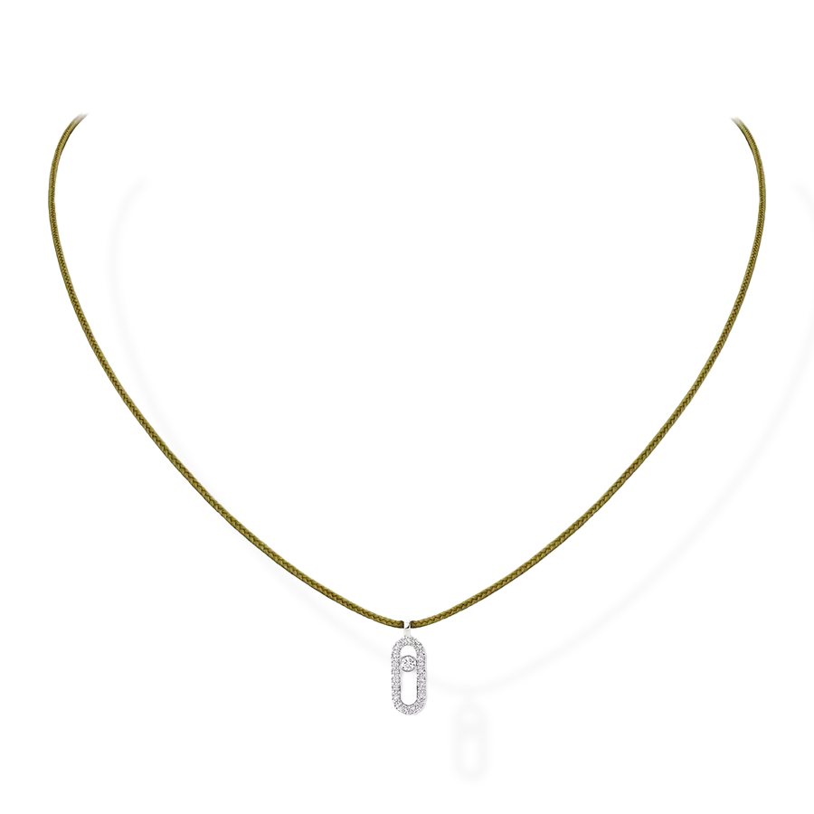 Messika Cares Paved Cord Necklace Khaki