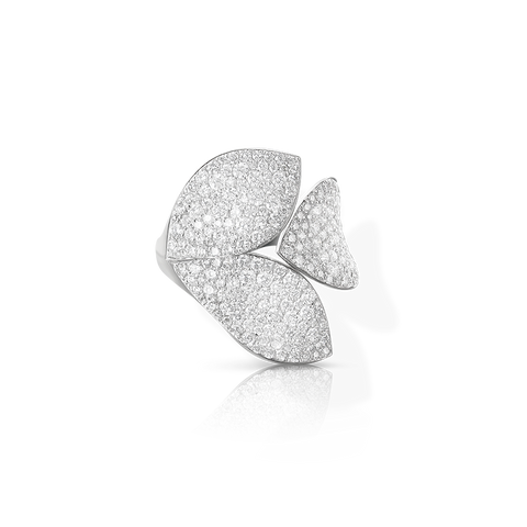 Giardini Segreti Ring White Gold Three Leaves