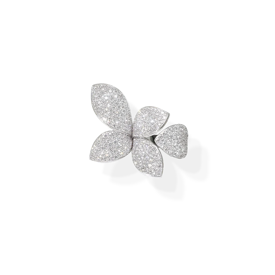 Giardini Segreti Petite Ring White Gold Five Leaves Flower