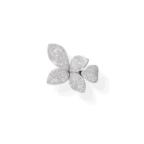 Giardini Segreti Petite Ring White Gold Five Leaves Flower