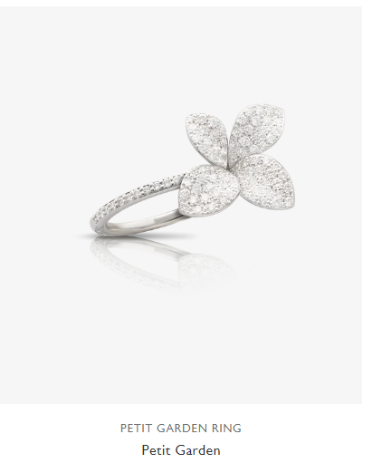 Petit Garden Ring White Gold Medium Flower