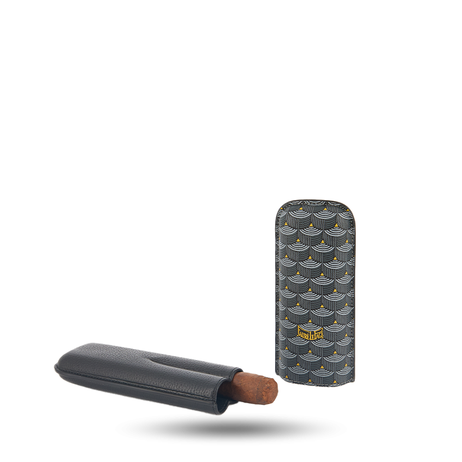 2 Cigar Case - Powder Black