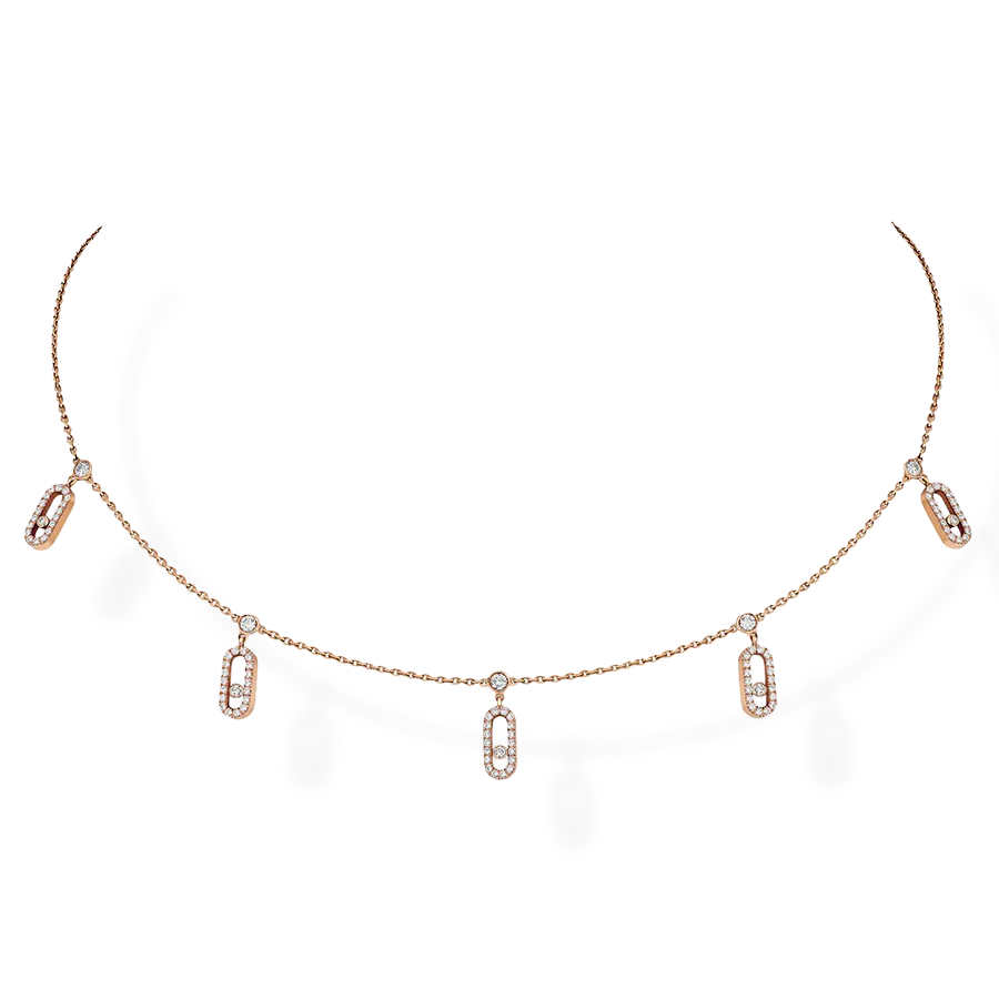 Move Uno Pave Drop Pendant Choker Necklace