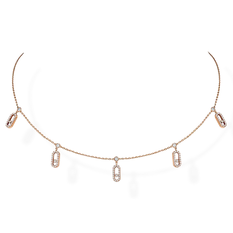 Move Uno Pave Drop Pendant Choker Necklace