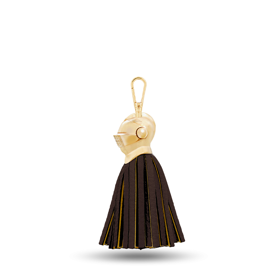 Arthur Tassel Key Holder - Chocolate Brown / Yellow