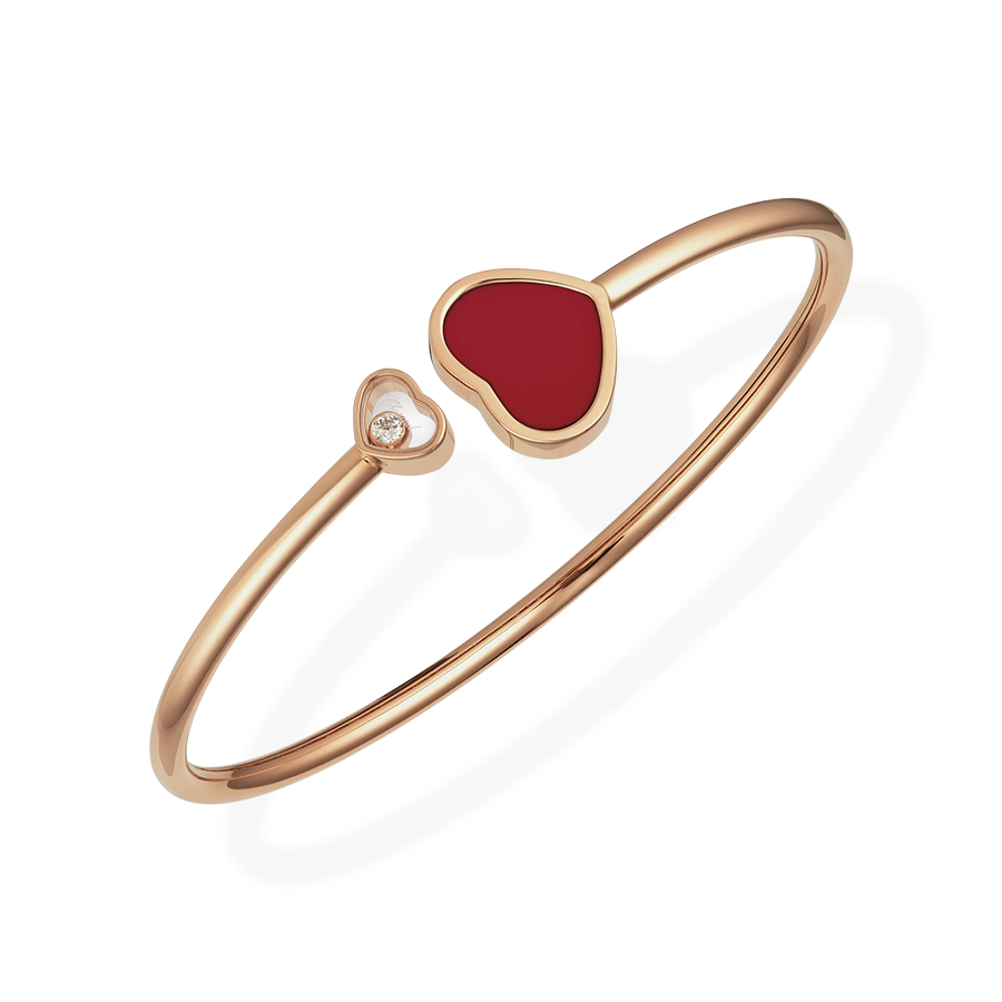 Happy Hearts Bangle Red Stone