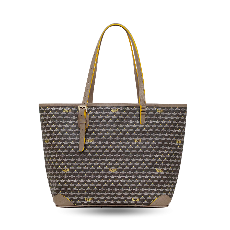 Daily Battle 32 Tote - Yellow Border Walnut Brown