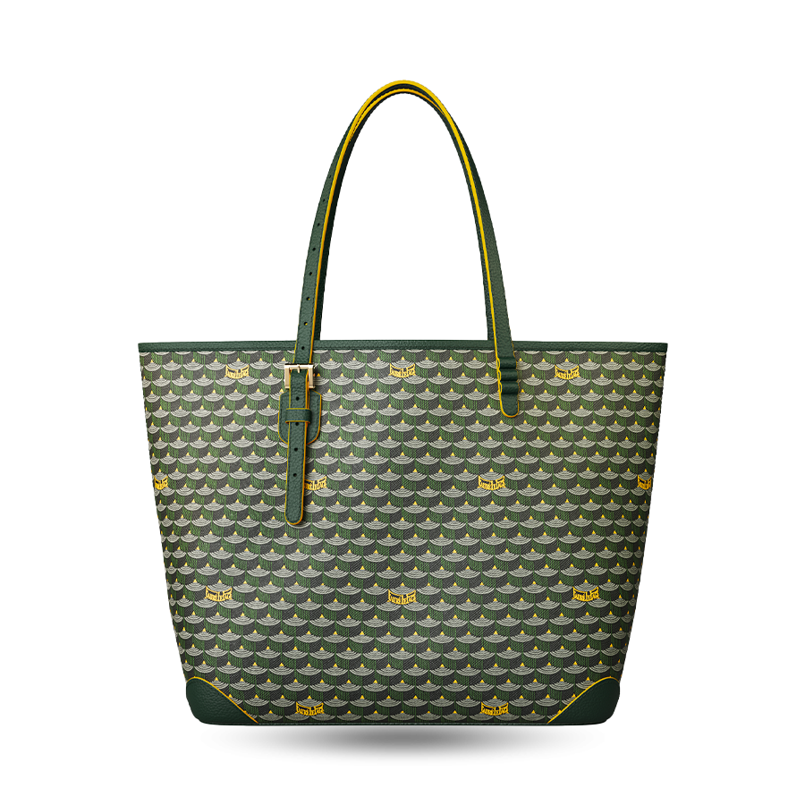 Daily Battle 35 Tote - Yellow Border Empire Green