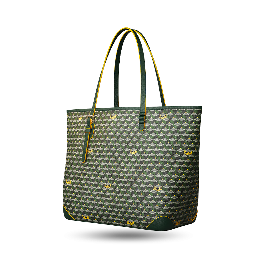 Daily Battle 35 Tote - Yellow Border Empire Green