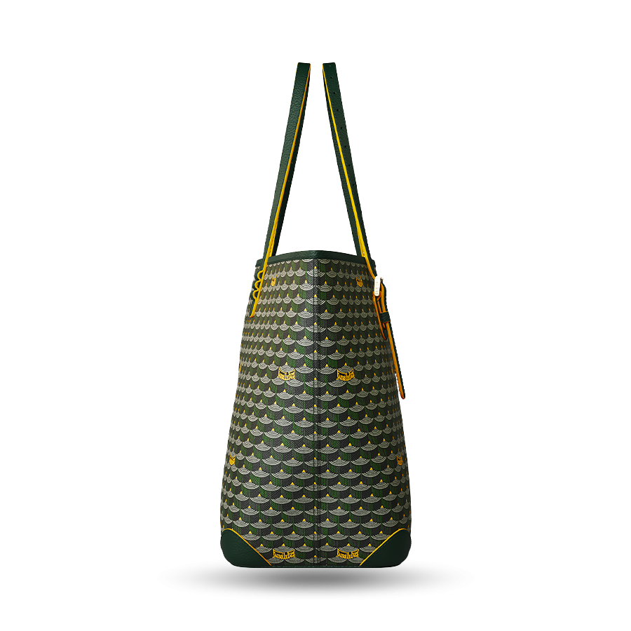 Daily Battle 35 Tote - Yellow Border Empire Green