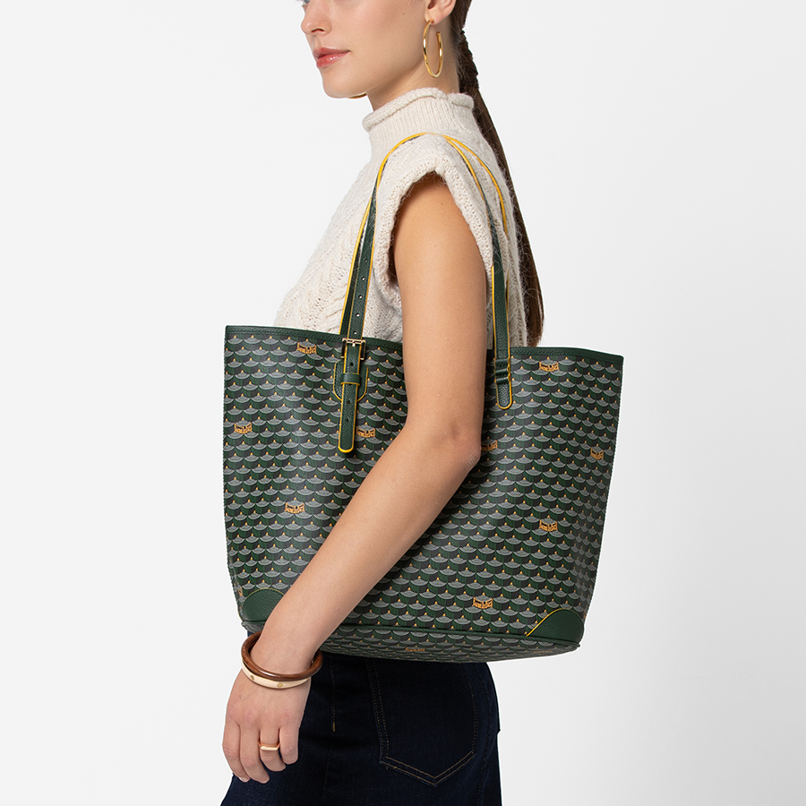 Daily Battle 35 Tote - Yellow Border Empire Green