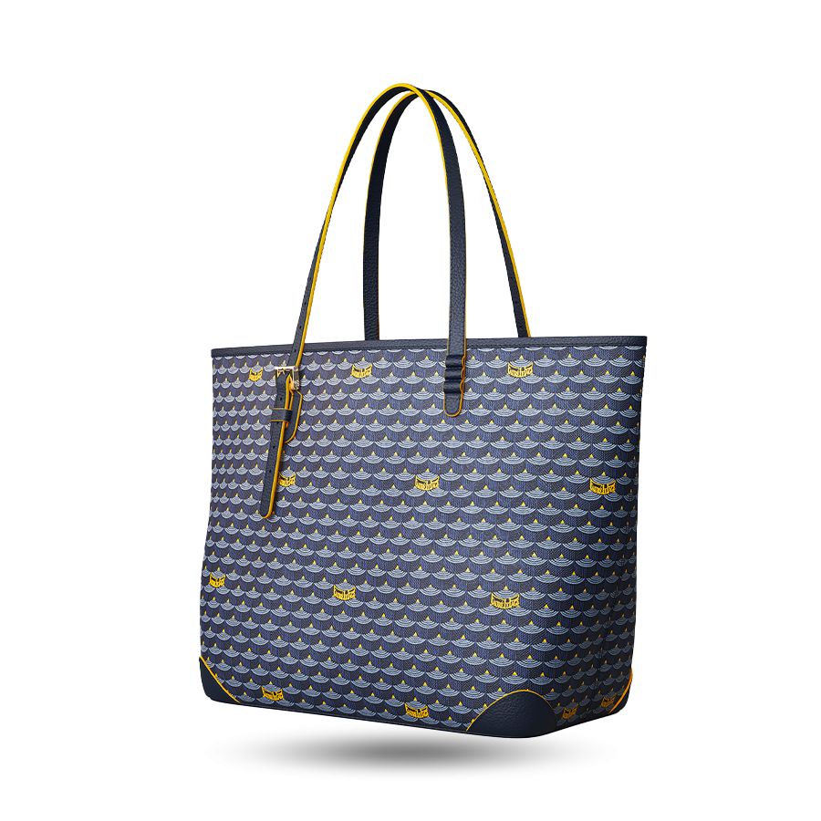 Daily Battle 35 Tote - Yellow Border Paris Blue