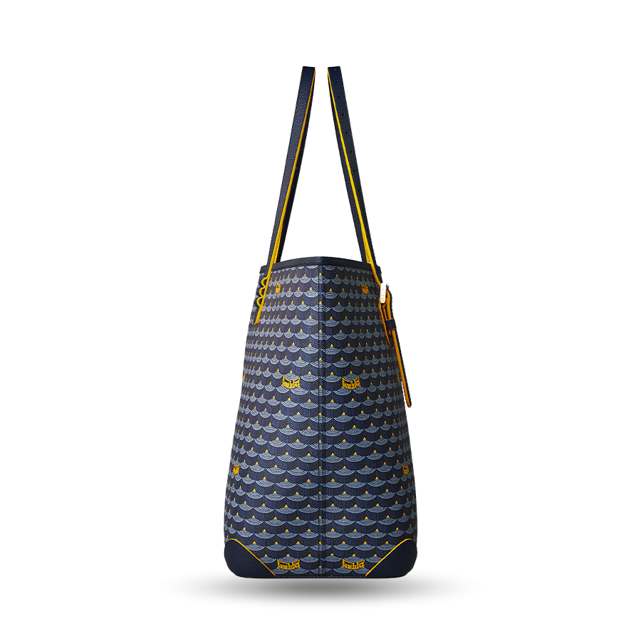 Daily Battle 35 Tote - Yellow Border Paris Blue