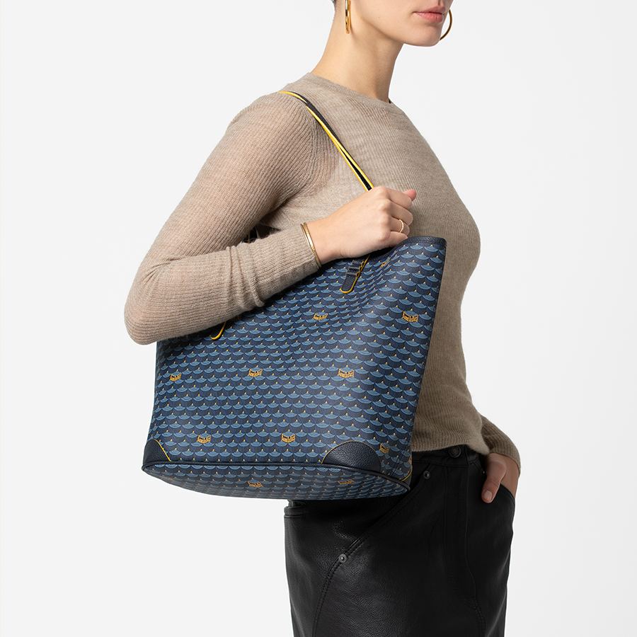 Daily Battle 35 Tote - Yellow Border Paris Blue