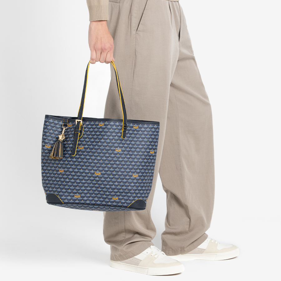 Daily Battle 35 Tote - Yellow Border Paris Blue