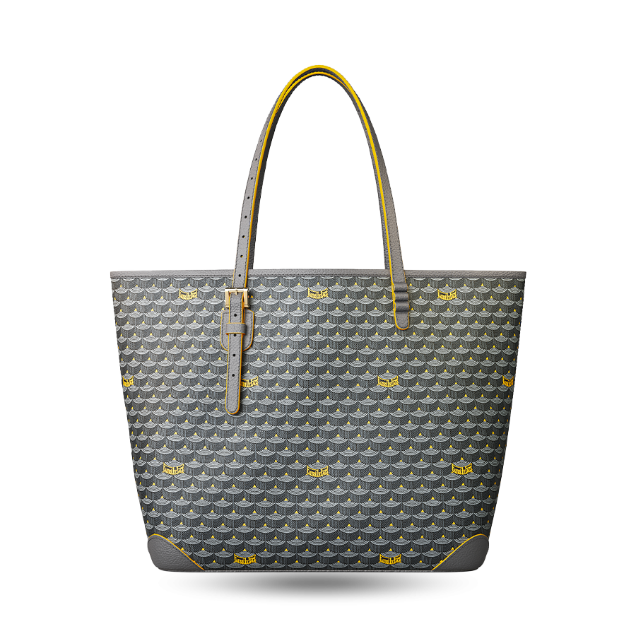 Daily Battle 35 Tote - Yellow Border Steel Grey