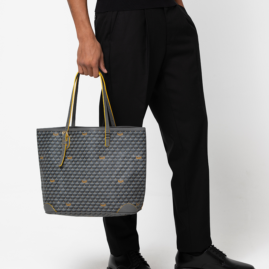 Daily Battle 35 Tote - Yellow Border Steel Grey
